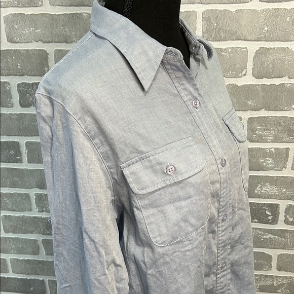 Evan Picone Blue Button Down Shirt Women’s Size‎ 6 - Picture 3 of 11